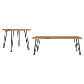 Zander 2-piece Rectangular Coffee and End Table Set Natural